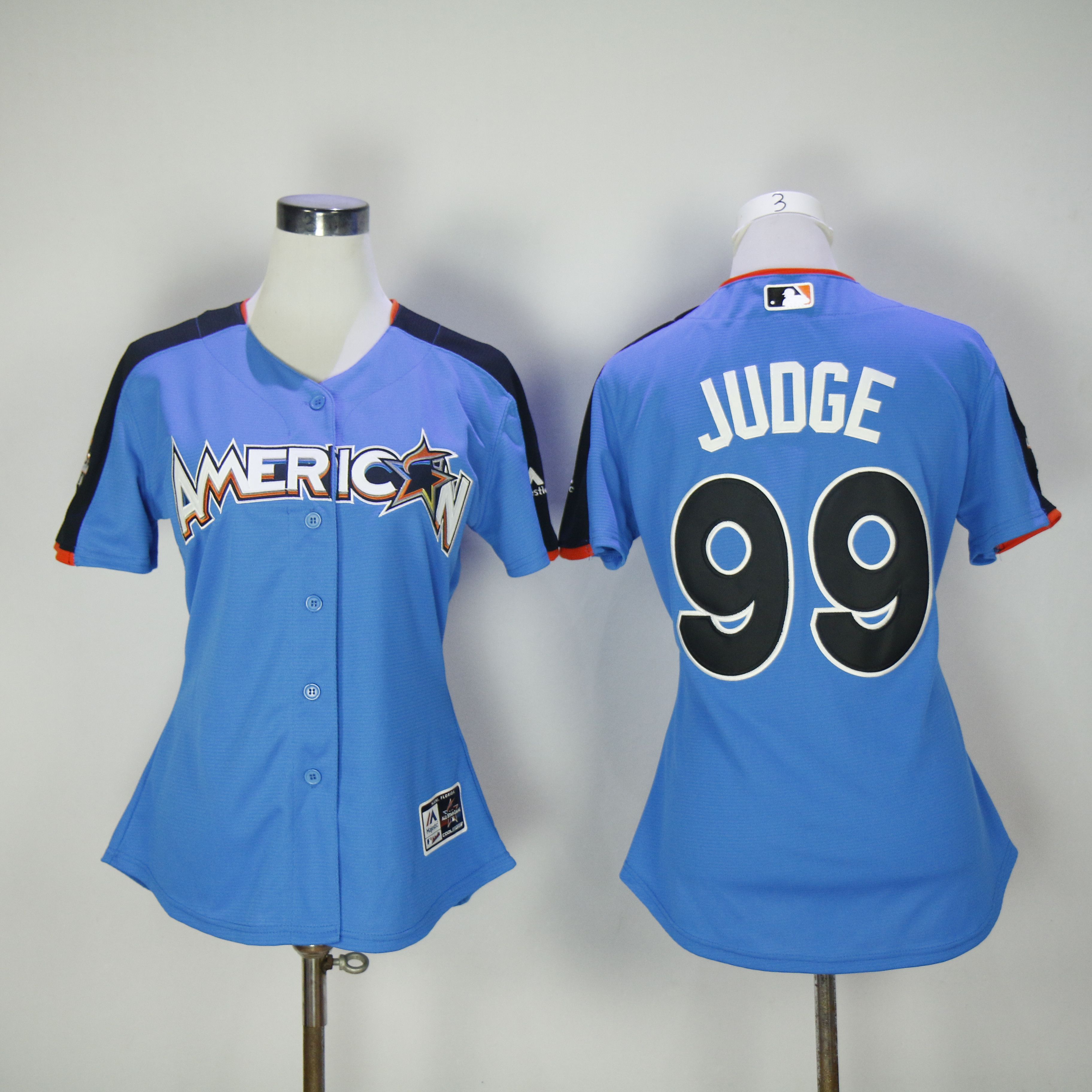Women New York Yankees #99 Judge Blue All star MLB Jerseys->women mlb jersey->Women Jersey